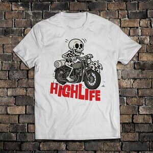 High Life Rat Rod Skeleton Biker Tee